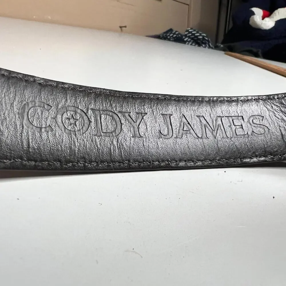 Cody James Genuine Leather Belt Brown Western Stitched Casual Vintage Size‎ 28